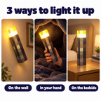 3 ways to use: on the wall, in your hand, on the bedside